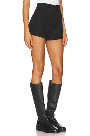 Elodie the Label Elodie Hayes Vegan Suede Shorts in Black