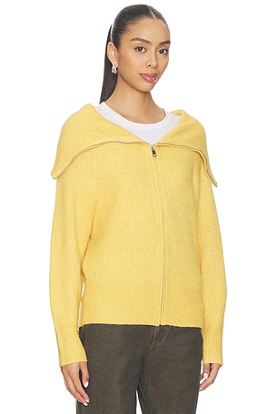Elodie the Label Leigh Zipup Sweater in Mustard