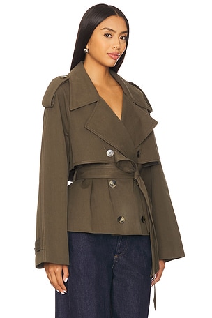 Elodie the Label TRENCH CROPPED ELEANOR en Olive
