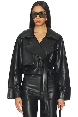 Elodie Charles Vegan Leather Crop Jacket Elodie the Label
