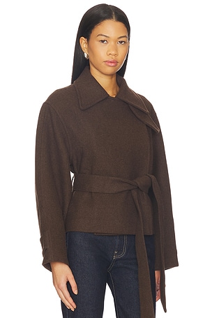 Elodie the Label Vincent Half Coat in Chocolate