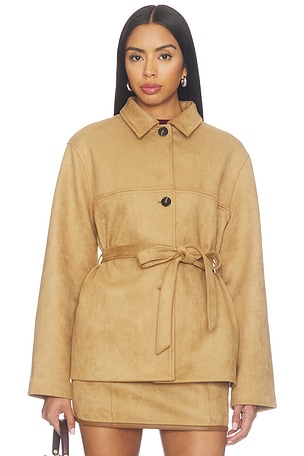 Terrain Belted Faux Suede Jacket Elodie the Label