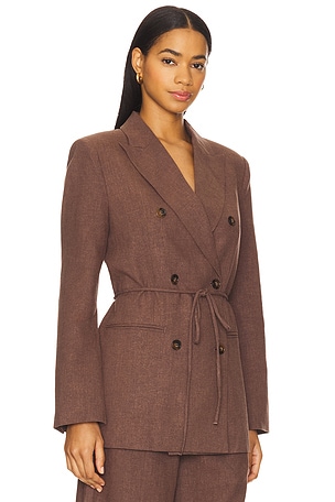 Elodie the Label Dion Linen Blazer in Brown