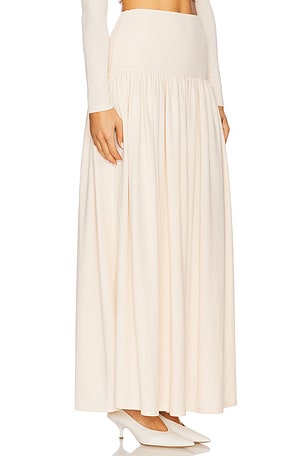 Elodie the Label Cleo Maxi Knit Skirt in Ivory
