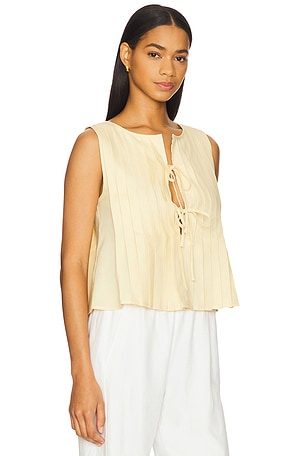 Elodie the Label Kali Linen Top in Lemon