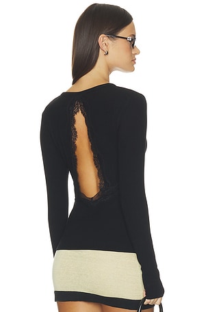 Noir Lace Back Ribbed Top Elodie the Label