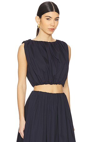 Elodie the Label Bari Poplin Top in Navy