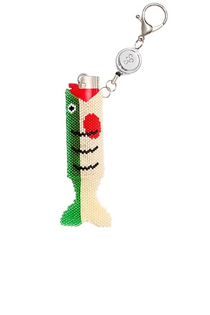 Beaded Fish Retractable Lighter Keychain Edie Parker