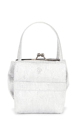 Edie Parker Bow Tie Cig Case Shoulder Bag in Metallic Silver