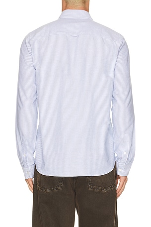 Edmmond Studios Duck Striped Shirt in Blue