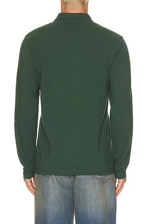 Edmmond Studios Duck Polo Long Sleeve Shirt in Green