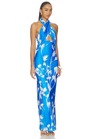 Especia Kim Neel Long Dress in Blue