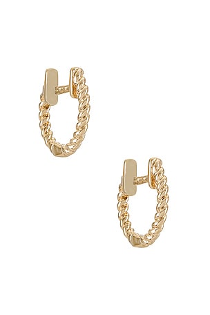 Gold Twist Mini Huggie Earrings EF COLLECTION