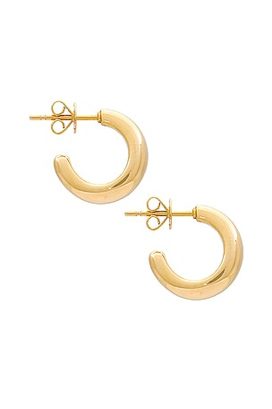 EF COLLECTION Jumbo Dome Hoop Earrings in Metallic Gold