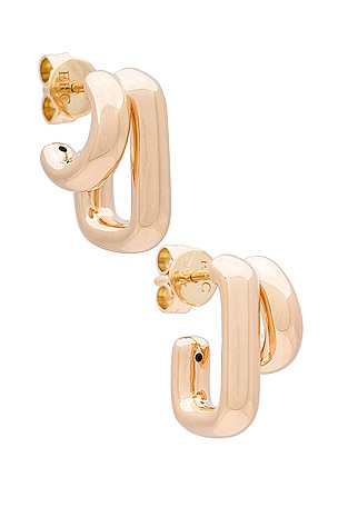Double Gold Jumbo Huggie Earrings EF COLLECTION