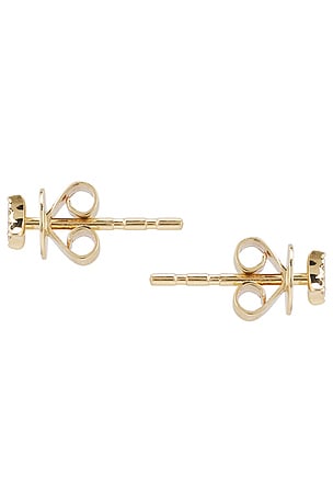 EF COLLECTION Diamond Sparkle Stud Earring in Metallic Gold