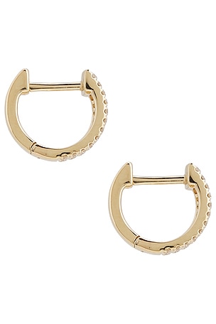 EF COLLECTION Diamond Jumbo Huggie Earrings in Metallic Gold