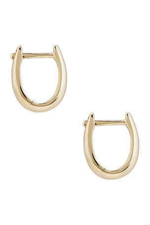 EF COLLECTION Gold Mini Maeve Huggie Earrings in Metallic Gold