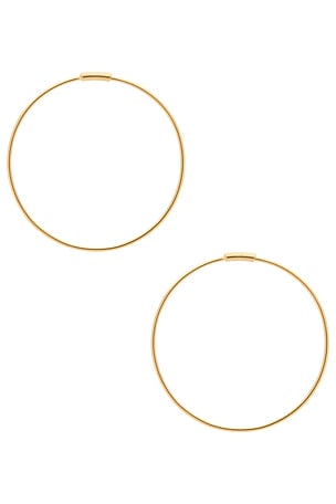 EF COLLECTION The Perfect Gold Hoop Earrings in Metallic Gold