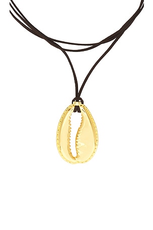 Eliou Concha Wrap Necklace in Metallic Gold