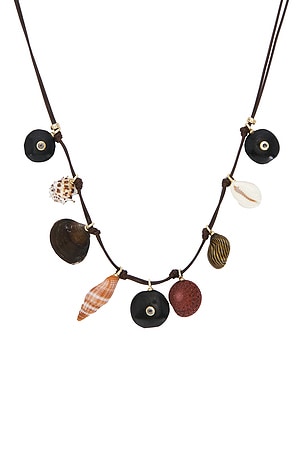 Eliou Moku Wrap Necklace in Brown