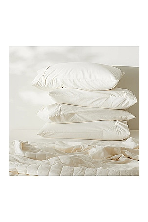 Ettitude Standard Linen+ Pillowcase Set in White