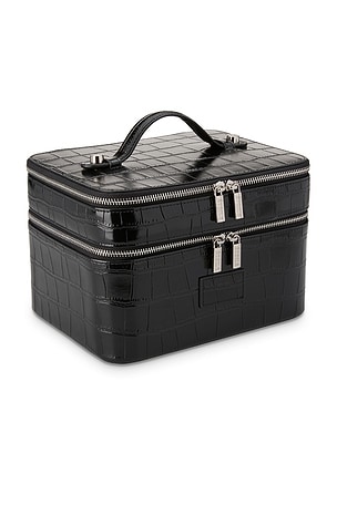 ETOILE COLLECTIVE Duo Vanity Case in Noir Croc
