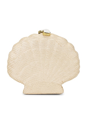 Emm Kuo Woven Shell Clutch in Cream