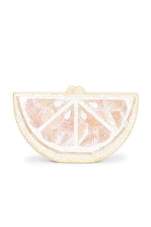 Emm Kuo Bora Bora Fruit Slice Evening Clutch in Pink