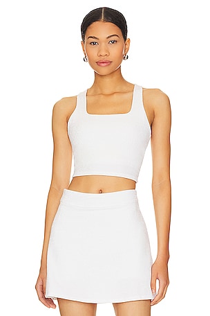 Buy Commando Faux Patent Leather Crop Top In Light Grey - Porcelain At 34%  Off