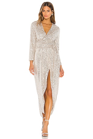 drop neck silk maxi dress Damsel Reverse Halter Maxi Dress Oyster