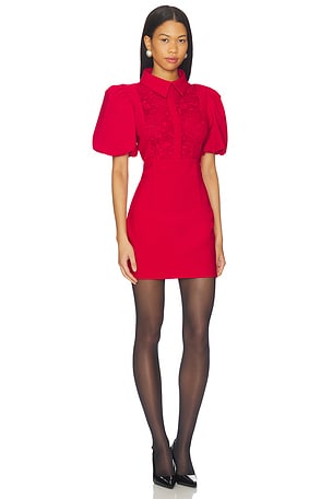 ELLIATT June Puff Sleeve Mini Dress in Red