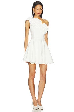 ELLIATT Noralyn One Shoulder Mini Dress in White