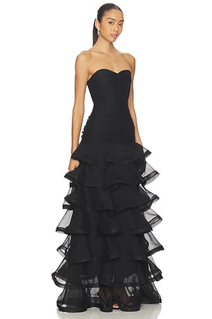 ELLIATT Evelin Tiered Gown in Black