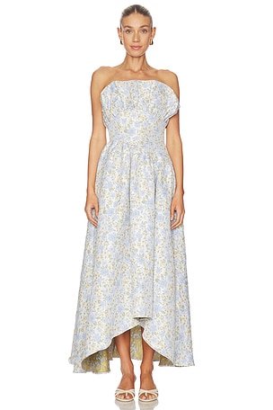 ELLIATT Floralie Strapless Gown in Blue