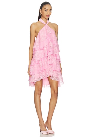 ELLIATT Poppy Tiered Mini Dress in Pink
