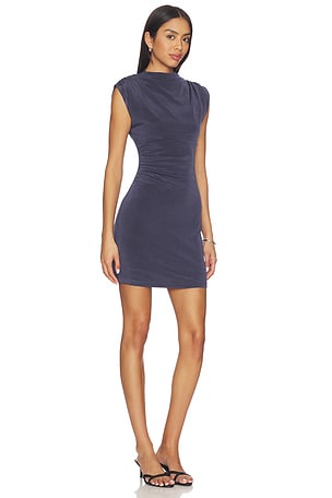 ELLIATT Marisol High Neck Mini Dress in Charcoal