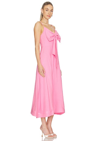 ELLIATT Miri V-neck Bow Midi Dress in Pink