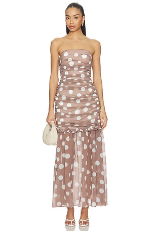 Sola Polkadot Strapless Gown ELLIATT