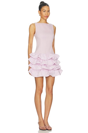ELLIATT Saphine Ruffle Mini Dress in Pink