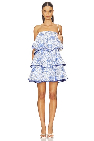 Elin Strapless Frilled Mini Dress ELLIATT
