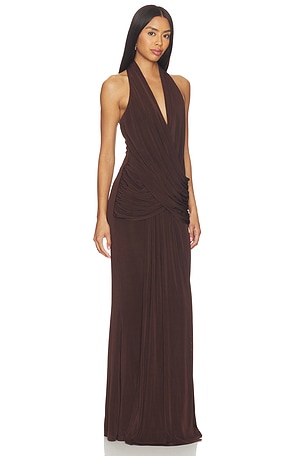 ELLIATT Simone Cowl Neck Gown in Brown