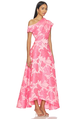 ELLIATT Dionne Asymmetrical Maxi Gown in Pink