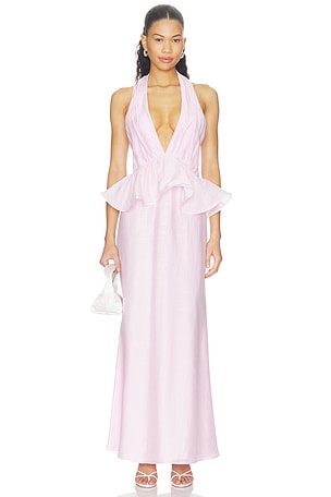 Fiorina Halter Neck Peplum Gown ELLIATT