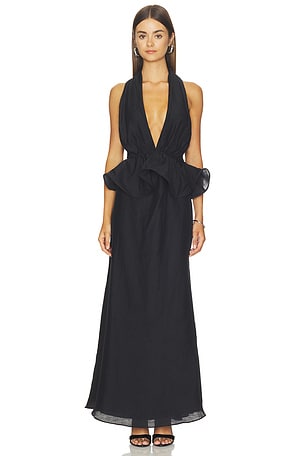 Fiorina Halter Neck Peplum Gown ELLIATT