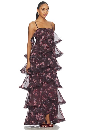 Rosaria Strapless Tiered Gown ELLIATT