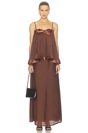 Rosera Satin Bow Maxi Dress ELLIATT
