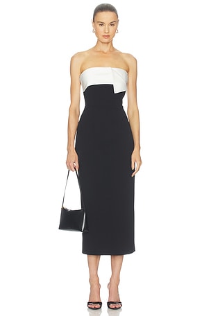 Elysia Satin Contrast Midi Dress ELLIATT