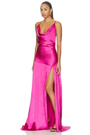 ELLIATT Erielle Cowl Neck Gown in Fuchsia