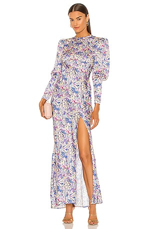 maxi dresses made in india Printed Marron Long Maxi Dress